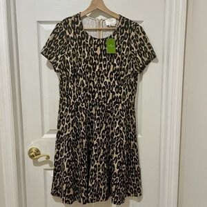 Kate Spade New York Autumn Leopard Print Fit & Flare A-Line Dress NWT 14 Classic